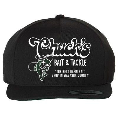 Chuck's Bait & Tackle The Best Damn Bait Shop In Wabsha Country Fishing Father's Day Wool Snapback Cap