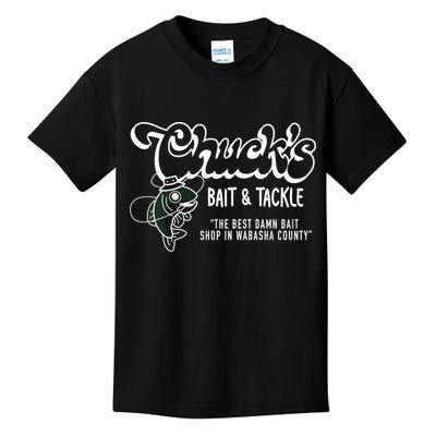 Chuck's Bait & Tackle The Best Damn Bait Shop In Wabsha Country Fishing Father's Day Kids T-Shirt