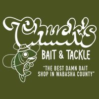Chuck's Bait & Tackle The Best Damn Bait Shop In Wabsha Country Fishing Father's Day V-Neck T-Shirt