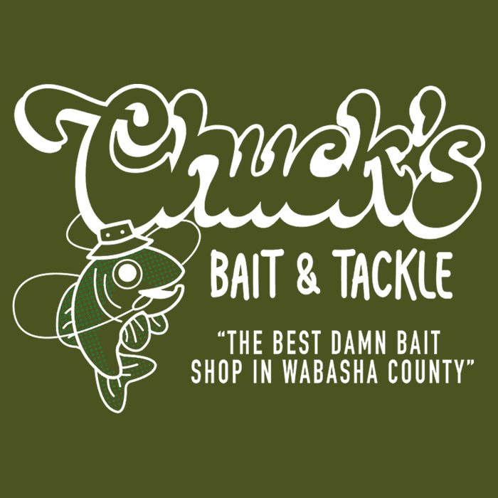 Chuck's Bait & Tackle The Best Damn Bait Shop In Wabsha Country Fishing Father's Day V-Neck T-Shirt