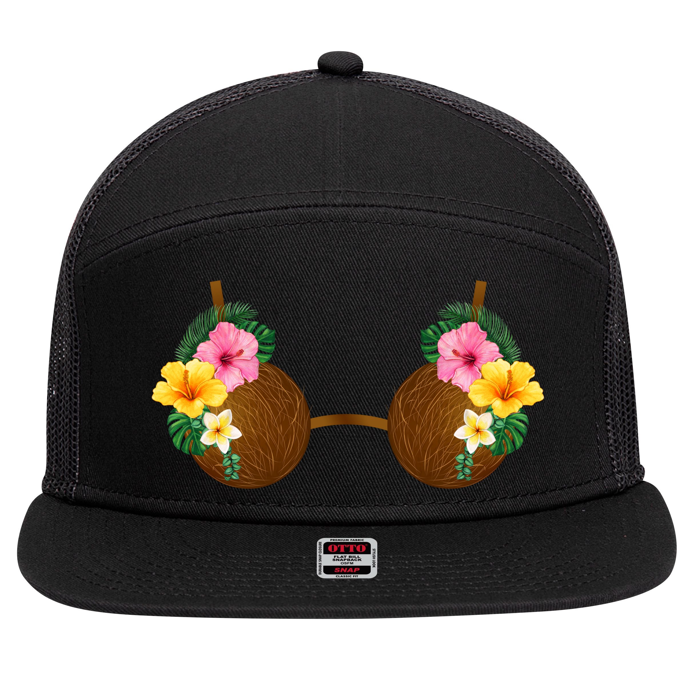 Coconut Bra Tiki 7 Panel Mesh Trucker Snapback Hat