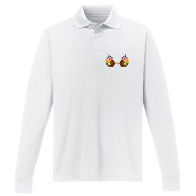 Coconut Bra Tiki Performance Long Sleeve Polo