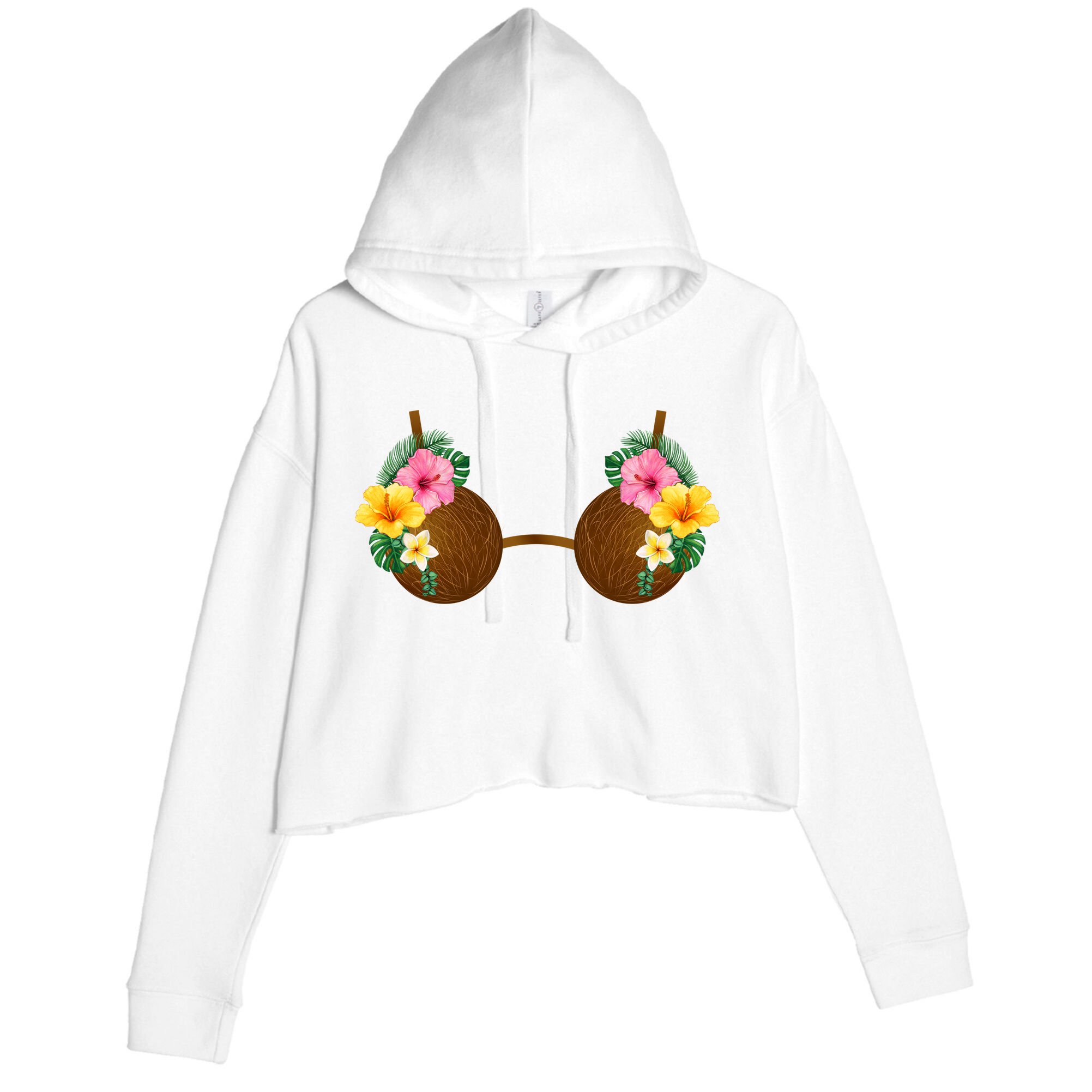 Coconut Bra Tiki Crop Fleece Hoodie