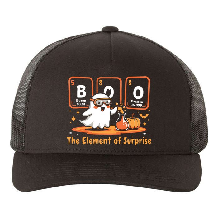 Chemistry Boo The Element Of Surprise Cute Chemist Halloween Yupoong Adult 5-Panel Trucker Hat