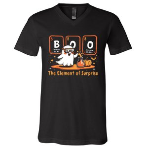 Chemistry Boo The Element Of Surprise Cute Chemist Halloween V-Neck T-Shirt