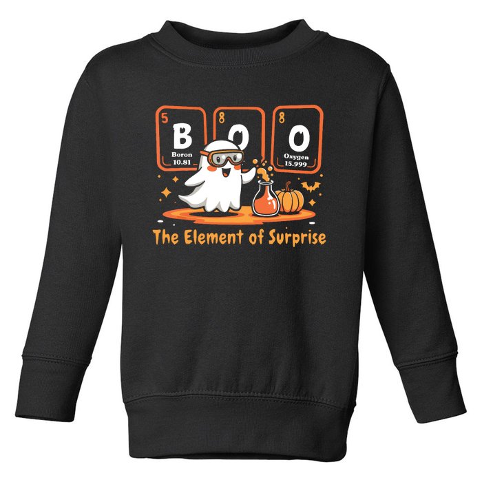 Chemistry Boo The Element Of Surprise Cute Chemist Halloween Toddler Sweatshirt