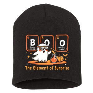 Chemistry Boo The Element Of Surprise Cute Chemist Halloween Short Acrylic Beanie