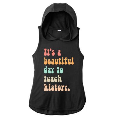  Cute back to school retro Social Studies Teacher Ladies PosiCharge Tri-Blend Wicking Draft Hoodie Tank