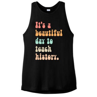  Cute back to school retro Social Studies Teacher Ladies PosiCharge Tri-Blend Wicking Tank