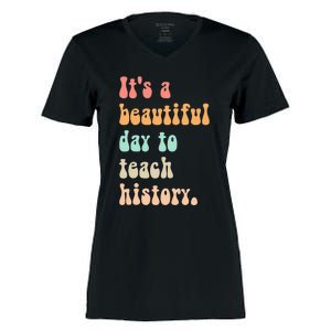  Cute back to school retro Social Studies Teacher Women's Momentum V-Neck T-Shirt