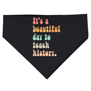  Cute back to school retro Social Studies Teacher USA-Made Doggie Bandana