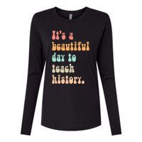  Cute back to school retro Social Studies Teacher Womens Cotton Relaxed Long Sleeve T-Shirt