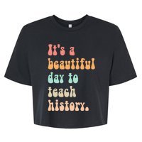  Cute back to school retro Social Studies Teacher Bella+Canvas Jersey Crop Tee