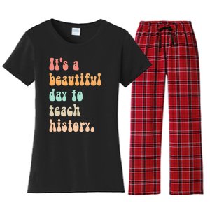  Cute back to school retro Social Studies Teacher Women's Flannel Pajama Set