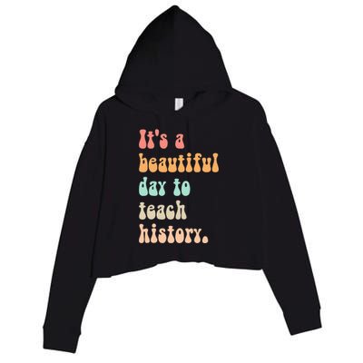  Cute back to school retro Social Studies Teacher Crop Fleece Hoodie