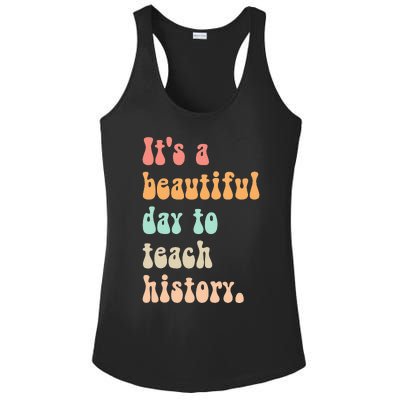  Cute back to school retro Social Studies Teacher Ladies PosiCharge Competitor Racerback Tank