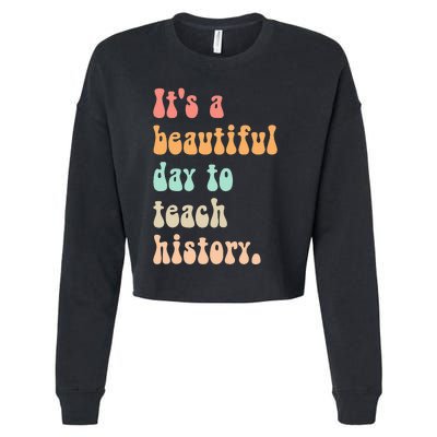  Cute back to school retro Social Studies Teacher Cropped Pullover Crew