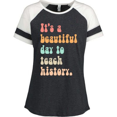  Cute back to school retro Social Studies Teacher Enza Ladies Jersey Colorblock Tee