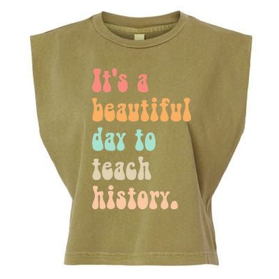  Cute back to school retro Social Studies Teacher Garment-Dyed Women's Muscle Tee