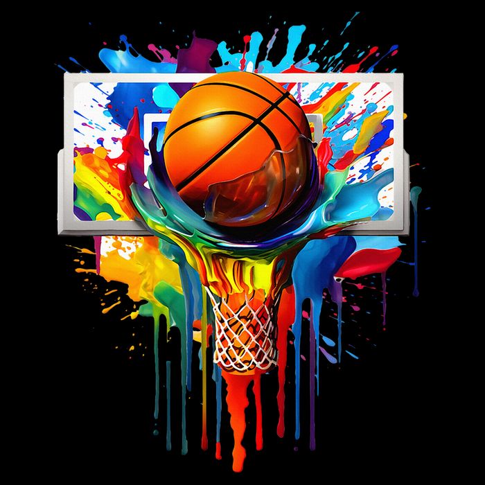 Colorful Basketball Tie Dye Color Splash Hoop Net Slam Dunk Button