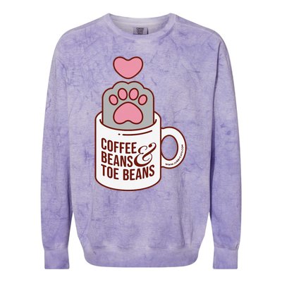 Coffee Beans & Toe Beans Funny Cute Cat Puns Toe Beans Colorblast Crewneck Sweatshirt