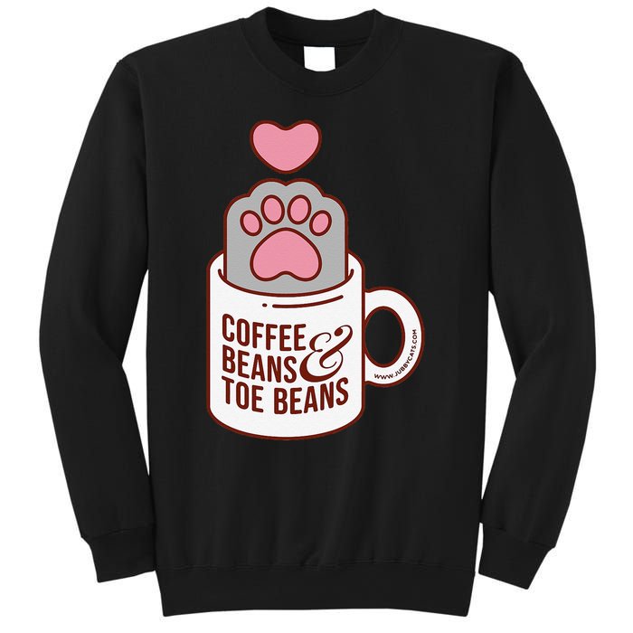 Coffee Beans & Toe Beans Funny Cute Cat Puns Toe Beans Sweatshirt