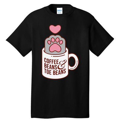 Coffee Beans & Toe Beans Funny Cute Cat Puns Toe Beans Tall T-Shirt