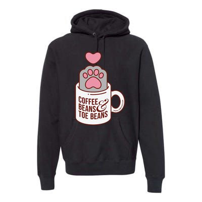 Coffee Beans & Toe Beans Funny Cute Cat Puns Toe Beans Premium Hoodie