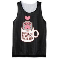 Coffee Beans & Toe Beans Funny Cute Cat Puns Toe Beans Mesh Reversible Basketball Jersey Tank