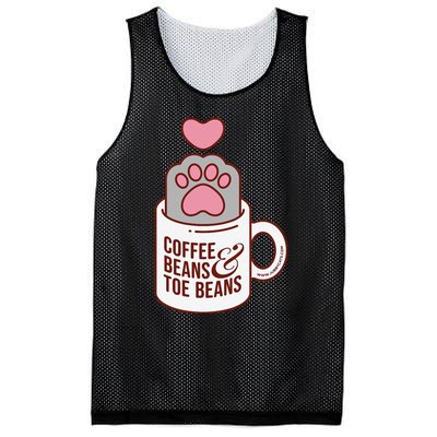 Coffee Beans & Toe Beans Funny Cute Cat Puns Toe Beans Mesh Reversible Basketball Jersey Tank