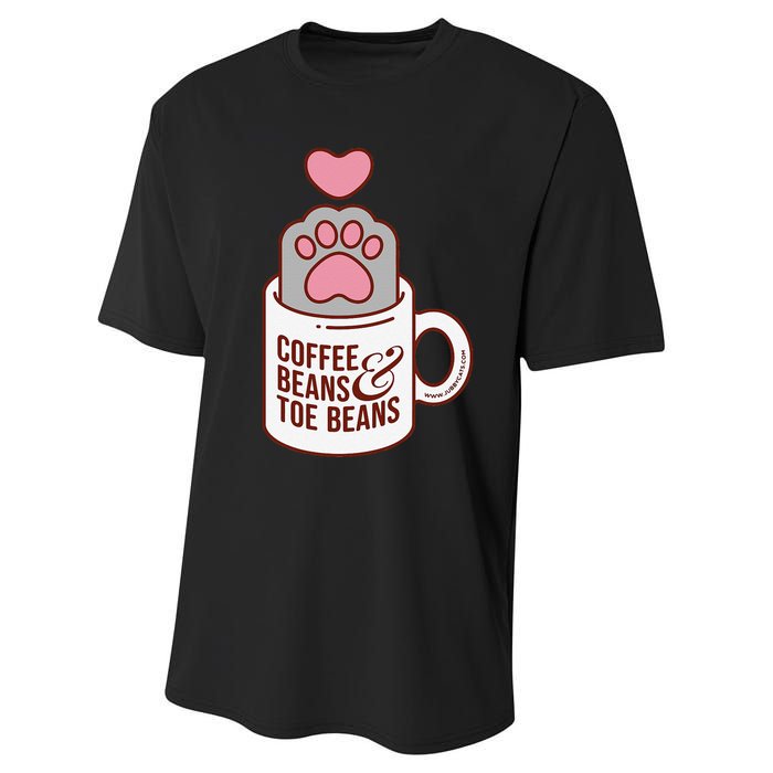 Coffee Beans & Toe Beans Funny Cute Cat Puns Toe Beans Performance Sprint T-Shirt