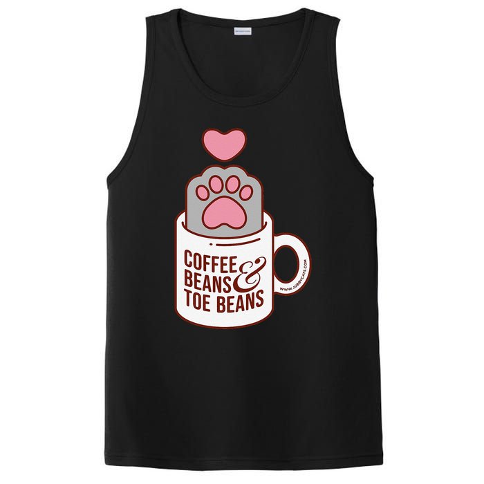 Coffee Beans & Toe Beans Funny Cute Cat Puns Toe Beans PosiCharge Competitor Tank