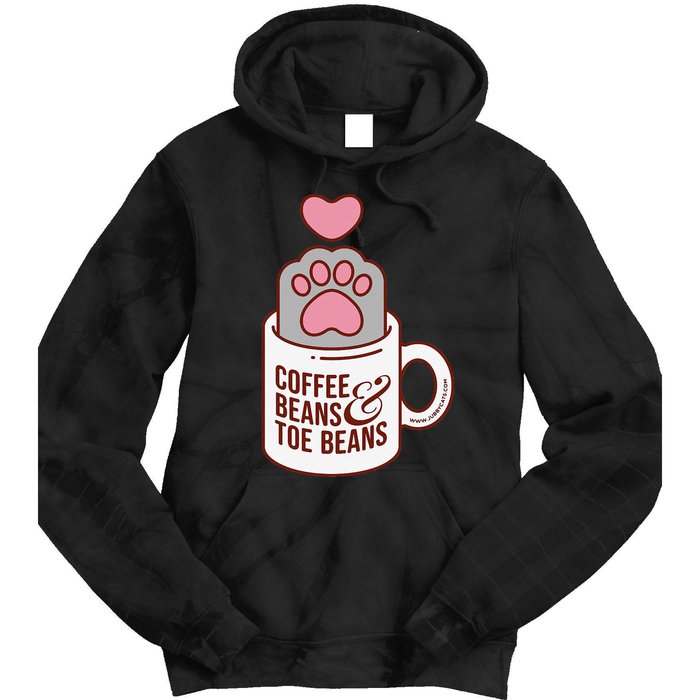 Coffee Beans & Toe Beans Funny Cute Cat Puns Toe Beans Tie Dye Hoodie