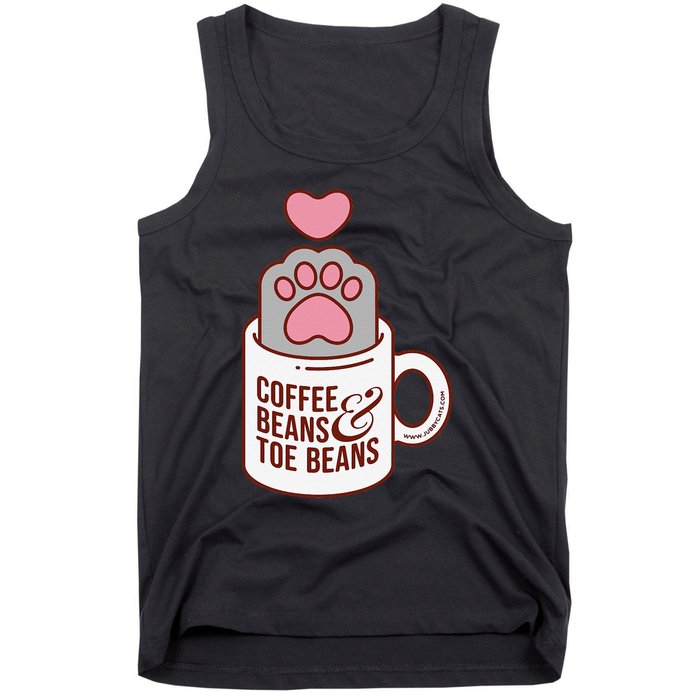 Coffee Beans & Toe Beans Funny Cute Cat Puns Toe Beans Tank Top