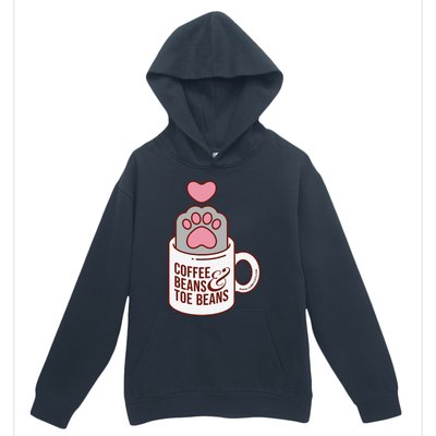 Coffee Beans & Toe Beans Funny Cute Cat Puns Toe Beans Urban Pullover Hoodie