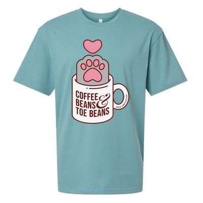 Coffee Beans & Toe Beans Funny Cute Cat Puns Toe Beans Sueded Cloud Jersey T-Shirt