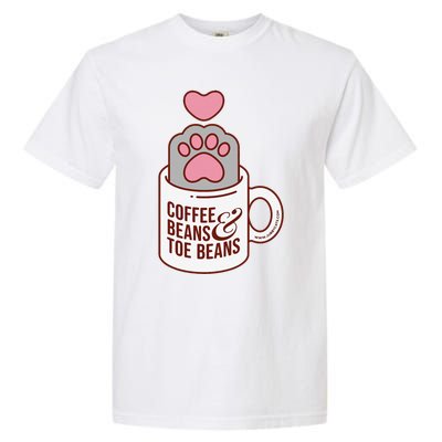 Coffee Beans & Toe Beans Funny Cute Cat Puns Toe Beans Garment-Dyed Heavyweight T-Shirt