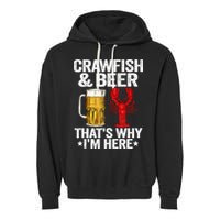 Crawfish & Beer That's Why I'm Here Crayfish Daddy Crawfish Garment-Dyed Fleece Hoodie