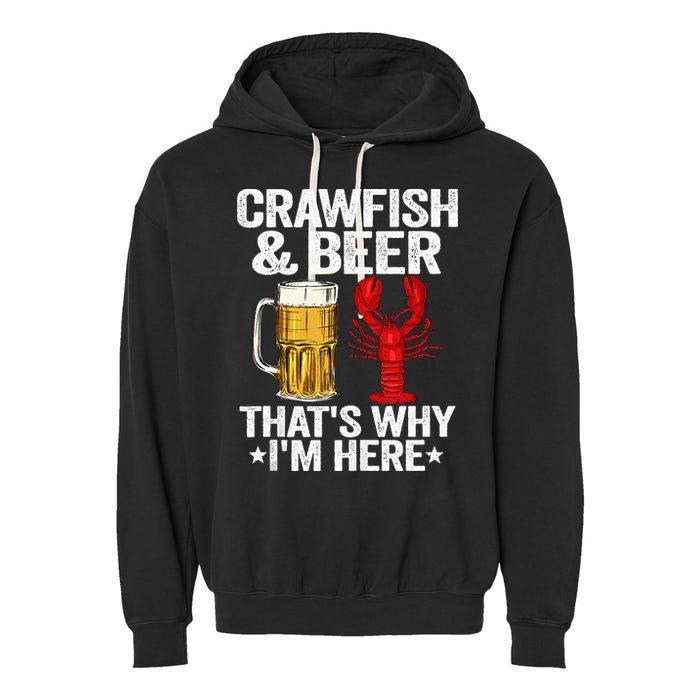 Crawfish & Beer That's Why I'm Here Crayfish Daddy Crawfish Garment-Dyed Fleece Hoodie