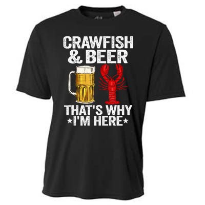 Crawfish & Beer That's Why I'm Here Crayfish Daddy Crawfish Cooling Performance Crew T-Shirt