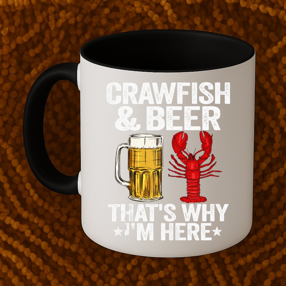 Crawfish & Beer That's Why I'm Here Crayfish Daddy Crawfish Mug