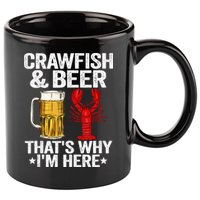 Crawfish & Beer That's Why I'm Here Crayfish Daddy Crawfish 11oz C Handle Ceramic Mug