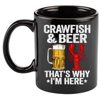 Crawfish & Beer That's Why I'm Here Crayfish Daddy Crawfish 11oz C Handle Ceramic Mug