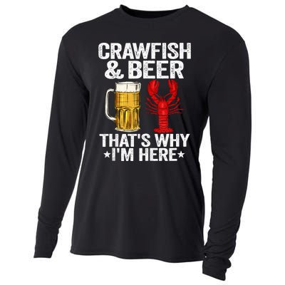 Crawfish & Beer That's Why I'm Here Crayfish Daddy Crawfish Cooling Performance Long Sleeve Crew