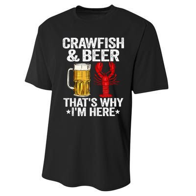 Crawfish & Beer That's Why I'm Here Crayfish Daddy Crawfish Performance Sprint T-Shirt