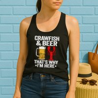 Crawfish & Beer That's Why I'm Here Crayfish Daddy Crawfish Womens Tank Top