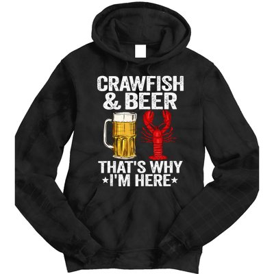 Crawfish & Beer That's Why I'm Here Crayfish Daddy Crawfish Tie Dye Hoodie