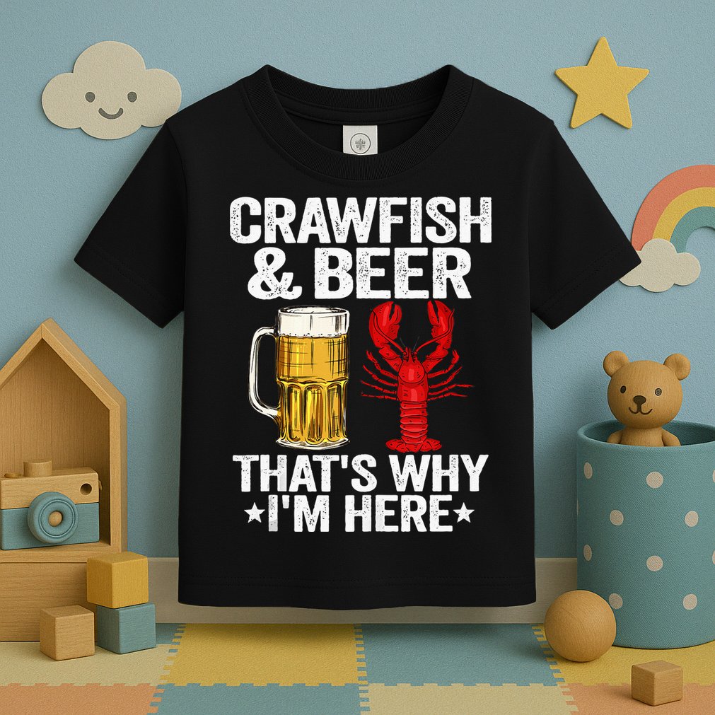 Crawfish & Beer That's Why I'm Here Crayfish Daddy Crawfish Toddler T-Shirt