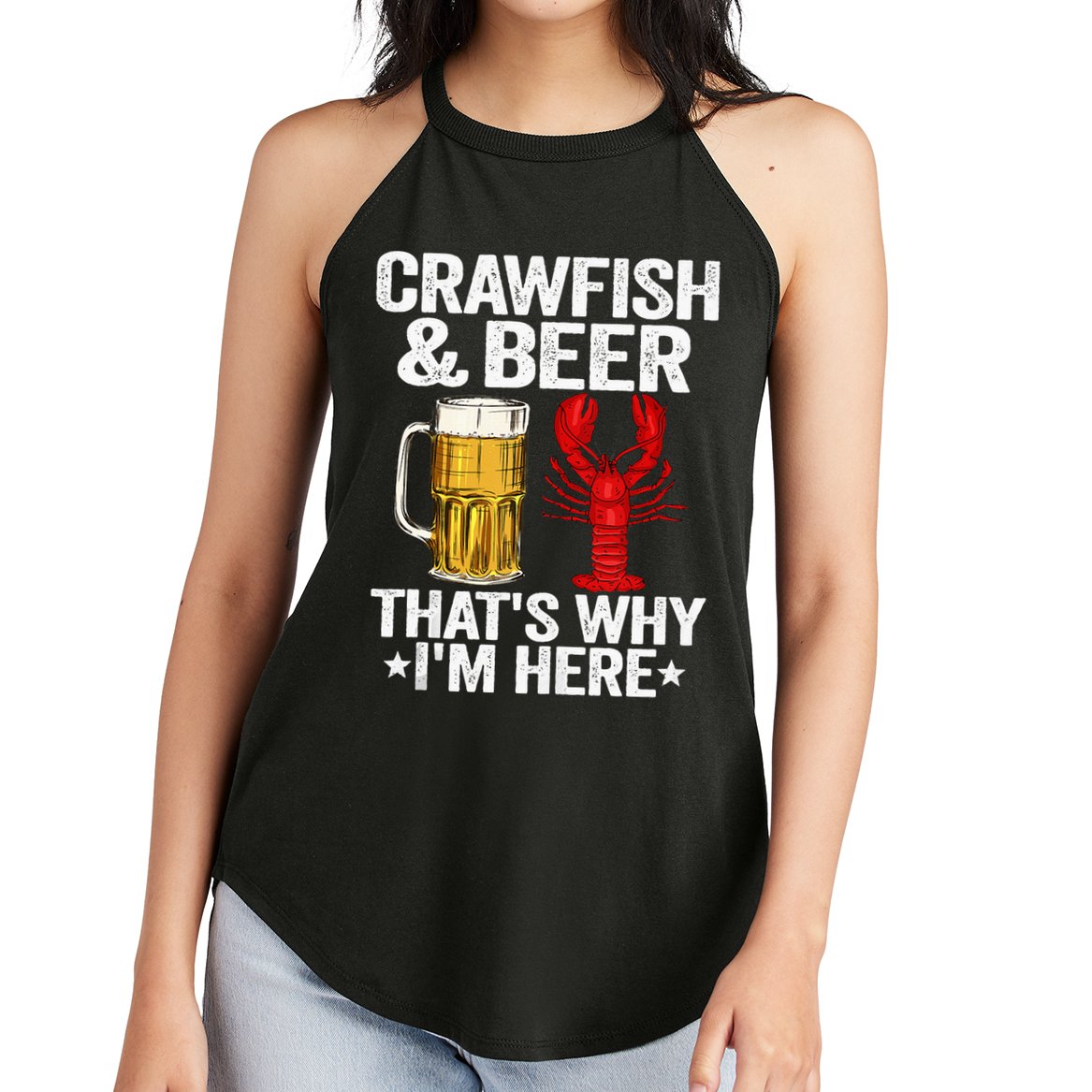 Crawfish & Beer That's Why I'm Here Crayfish Daddy Crawfish Women's Perfect Tri Rocker Tank