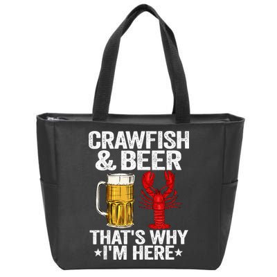 Crawfish & Beer That's Why I'm Here Crayfish Daddy Crawfish Zip Tote Bag